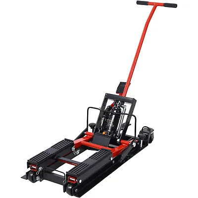 Hydraulic Motorcycle Lift Jack 1500LBS Foot-Operated Lift Table With 4 Wheels US • $163.59