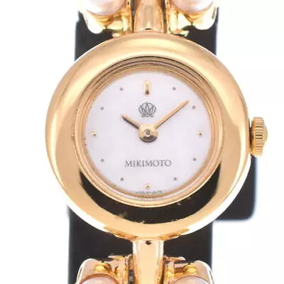 △ MIKIMOTO Pearl Bracelet Watch 1E20-2140 White Shell Dial Ladies R#124702 • $563.40