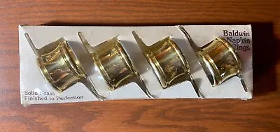 Set Of 4 Baldwin Brass Napkin Rings No 7535 Polished Brass DEVON Gold Tone • $19.99