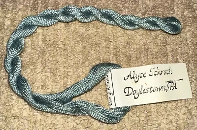 Vintage Alyce Schroth Hand Dyed Spun Silk 20yds  Med Blue Green Embroidery Floss • $9.97