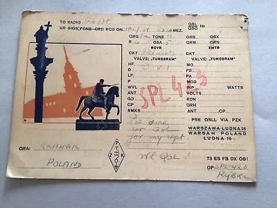 £10 • Buy Radio QSL Poland 1931 Card Ref 65305