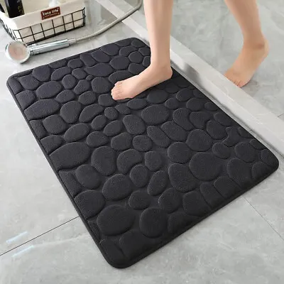 Memory Foam Bath Mat Cobblestone Bathroom Rugs Super Water Absorbent • $7.99