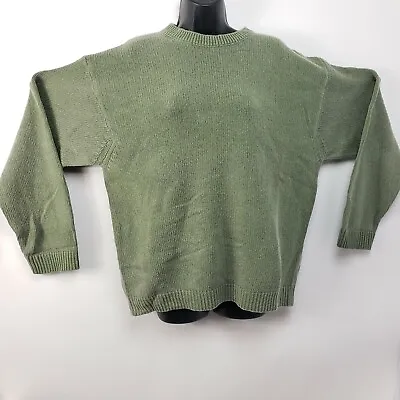 J Crew Womens Sweater Long Sleeve 100% Lambs Wool Made In Italy Green Size M • $33