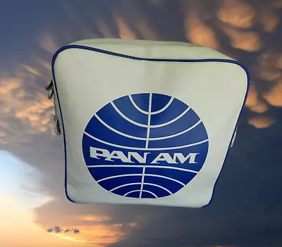 Vintage Pan Am Airlines Bag Original Vinyl Travel Carry On Innovator CLEAN • $75