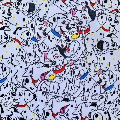 Fq Disney 101 Dalmatians  Dogs Pongo Perdita Polycotton Fabric Character • £4.50