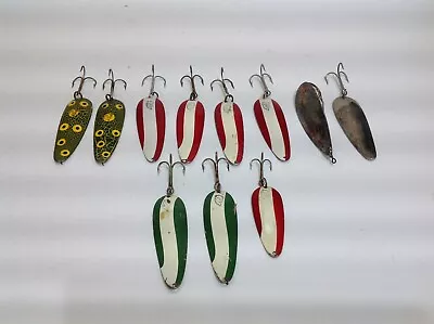 (10) Vintage Daredevle & ONE JOHNSON Spoons Lures Detroit USA USED WITH WEAR • $10