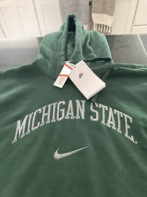 Mens Nike College Retro Michigan State  Hoodie DR3443-397 XXL Green/White NWT • $53.99