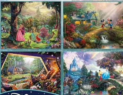 The Disney Collection Thomas Kinkade 4 In 1 Multipack 500 Piece Jigsaw Puzzles • $44