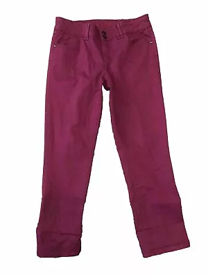 Elle Straight Leg Mid Rise Pink Jeans Size 8 Flap Pockets 27  Inseam 32  Waist  • $24.95