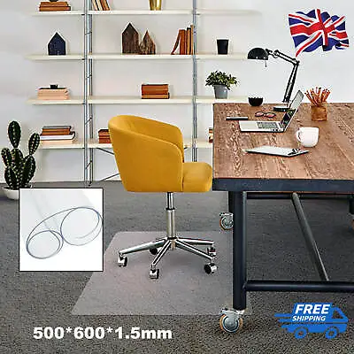 £7.99 • Buy Non Slip Office Chair Desk Mat Floor Computer Carpet Protector PVC Plastic Clear