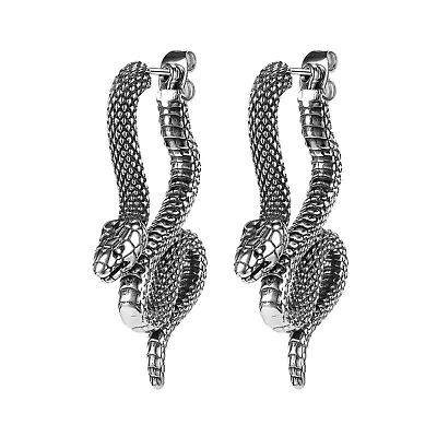 1 Pair Vintage Punk Stainless Steel Snake Ear Studs Octopus Dragon Stud Earrings • $10.89