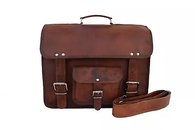 16 In Leather Briefcase Messenger Bag Office Laptop Satchel School Shoulder Bags • $59.99