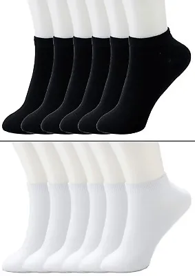 New Lot 6-12 Pairs Mens Womens Ankle Socks Cotton Low Cut Casual Size 9-11 10-13 • $11.95