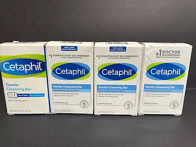 4 X Cetaphil Gentle Cleansing Bar 4.5oz Hydrating Glycerin Sensitive Skin • £19.27