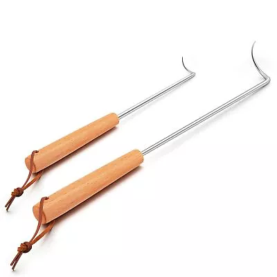 Pigtail Food Flipper 2Pcs  12 & 17 Inch Meat Turner Hook Stainless Steel • $14.60