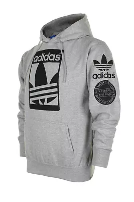 Adidas Men's Original Trefoil Street Graphic Front Pocket Active Pullover Hoodie • $50.88