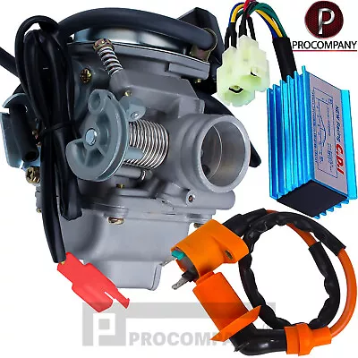 GY6 Carburetor+CDI Box+Ignition Coil For 139QMB 152QMI/QMJ 157QMJ 4-stroke Engin • $31.97