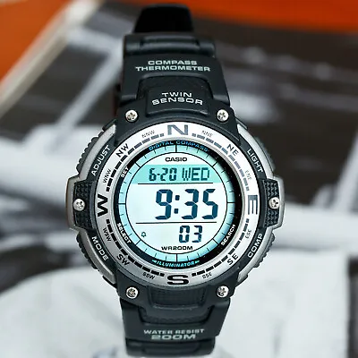 Casio SGW-100 Twin Sensor COMPASS Watch Thermometer World Time 200M WR New • $93.45