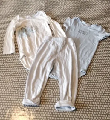 £2 • Buy Carters 3 Piece Baby Boys Blue Elephant Set Twin Bodysuit And Pants 18 Months