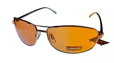 Levi's Men's Rectangle Gold Metal Sunglass Brown Lens LS176. 2 • $24.99