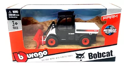 Burago Bobcat Toolcat Snow Plough 10cm - 31805 Machine Digger Toy Play Farm Yard • $27.69