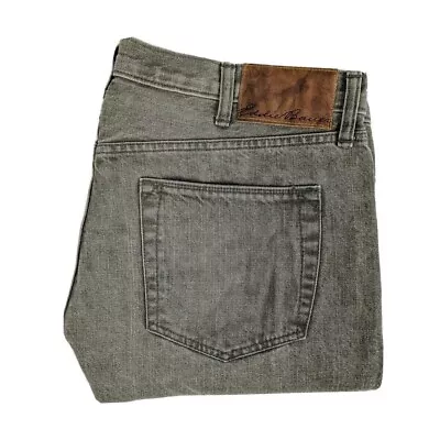 Eddie Bauer Means Jeans 38x32 Straight Fit Gray Distressed Denim 100% Cotton • $11.99