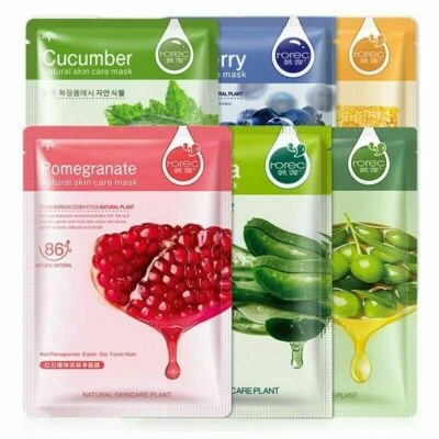 £6.99 • Buy Natural Moisturising Hydrating Face Mask Sheet Facial Mask Pack Of 6 UK Seller