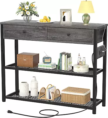 Ecoprsio Entryway Table With Outlets And USB Ports Console Table With 2 Drawers • $151.99