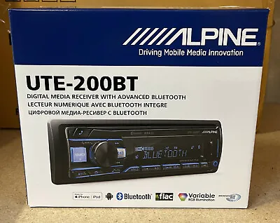 ALPINE CAR/Van Bluetooth USB Stereo IPhone Android Ready Mechless Aux UTE200BT • £109.99