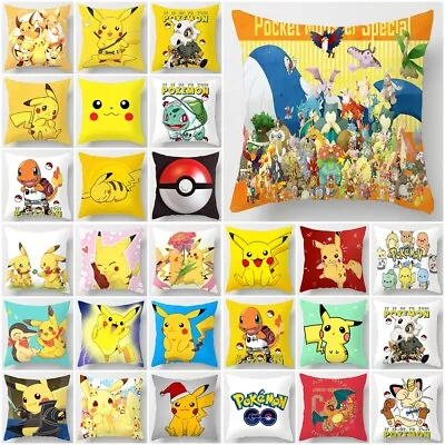 P0kémon Pikachu Cushion Cover Pillow Case Sofa Throw Car Home Living Room Decor • $9.99