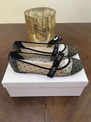 Nwt Christian Dior Miss J'adior Dotted Ballet Flat Size: 40.5 • $695