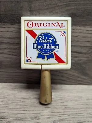 Pabst Blue Ribbon Acrylic Beer Tap | Metal Handle | Square | Vintage • $14.99