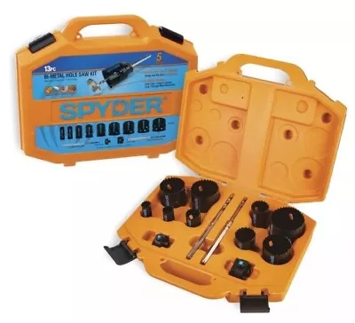 Rapid Eject Spyder 13 Piece Bi Metal Steel Hole Saw Kit With Arbors 600887 • $69.99