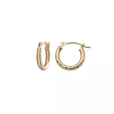 MAZZERI 14k Diamond Cut Gold Hoop Earrings 2-mm Hypoallergenic Round Click • $132.12