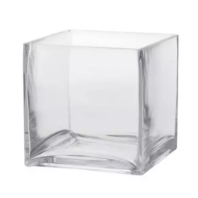 £19.95 • Buy Glass Cube 16cm Square Glass Vase