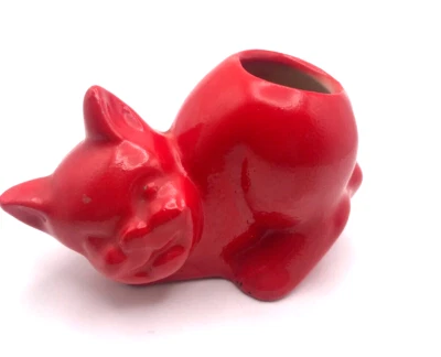 $5 • Buy Vintage Red Cat Flowerette Vase