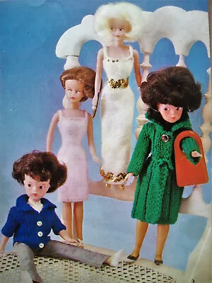 £1.99 • Buy Teenage Dolls Clothes Sindy Barbie KNITTING PATTERN 4ply Dress Coat Halter 11.5 