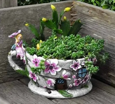 £26 • Buy Fiddlehead Fairy Garden- Fairy Teacup Planters- Miniature Garden Accessory