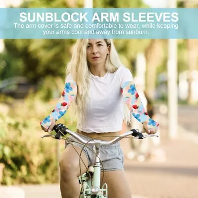  4 Pairs Sun Protection Cooling Sleeves Arm UV Ribbon Buckle Slider Riding • £12.68