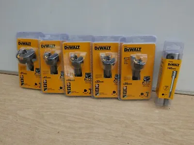 £89.80 • Buy Dewalt 6pce Self Feed Wood Auger Drill Bit Set 25 32 35 41 51mm + Extension 
