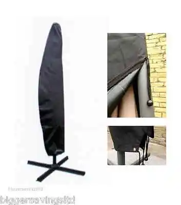 3m Cantilever Parasol Cover - Water Resistant - Zipped - Black • £9.95