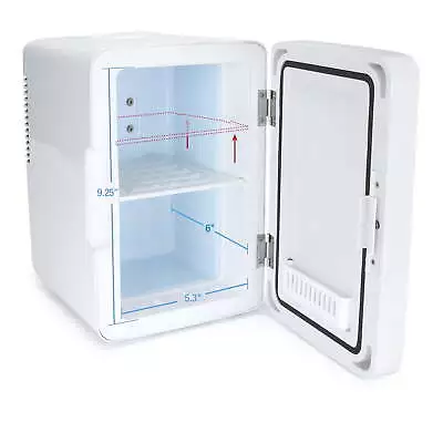 6L Mini Fridge Beauty & Skincare Refrigerator Glass Door White 10.6x11.7 X7.7 • $37.99