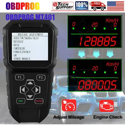 OBDPROG MT401 Car Cluster Odometer Correction Adjust Mileage Scanner Code Reader • $285