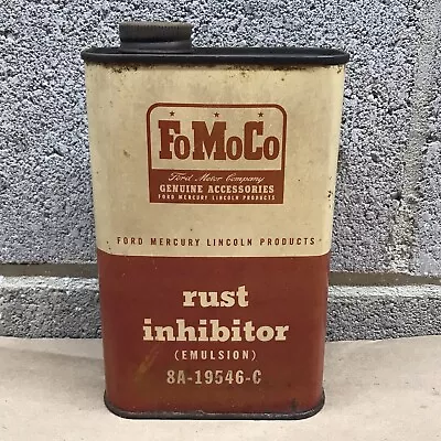 Vintage Ford FoMoCo Motor Oil Rust Inhibitor Lubricant Can Gas Service Station • $39.99