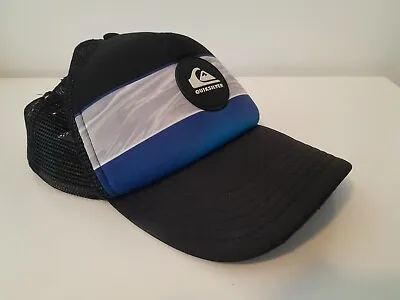 Quicksilver Trucker Hat Blue Black Cap Surf Sports  • $19