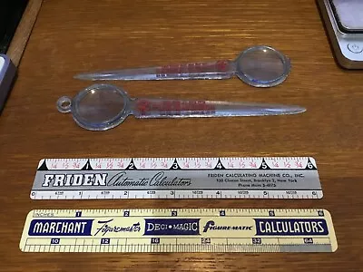 Marchant /friden Calculators  6 In Rulers And 2 Magnifiers   Machinist Tools • $19.99