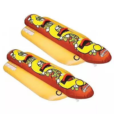 Sportsstuff Hot Dog 3 Person Inflatable Boat Lake Water Towable Tube (2 Pack) • $282.99