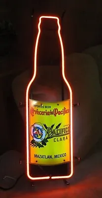 $329.90 • Buy Pacificio Clara Beer  Lighted Neon Bottle Sign Bar Pub Mancave 32  New Vtg 1994