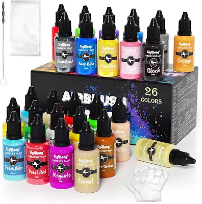 26 Colors Airbrush Paint Kit For Metal Plastic Models Leather Pack Of 1 Gloss • $37.17
