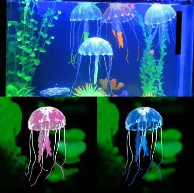 Transparent Artificial Jellyfish For Aquarium Fish Tank Water Ornament Decor • £2.88